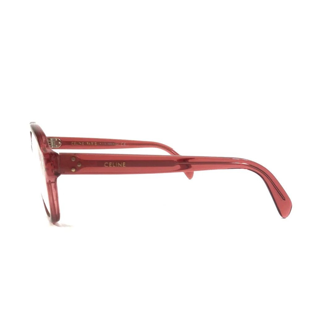 Celine Eyeglasses Frames CL501071 074 Pink Transparent Overized Round 54-18-140